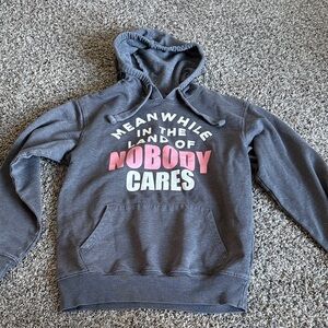 Wound Up Gray Hoodie with Pink and White Accents